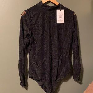 Black Lace Bodysuit, Large